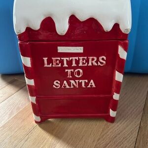 Red and White Letters to Santa Cookie Jar